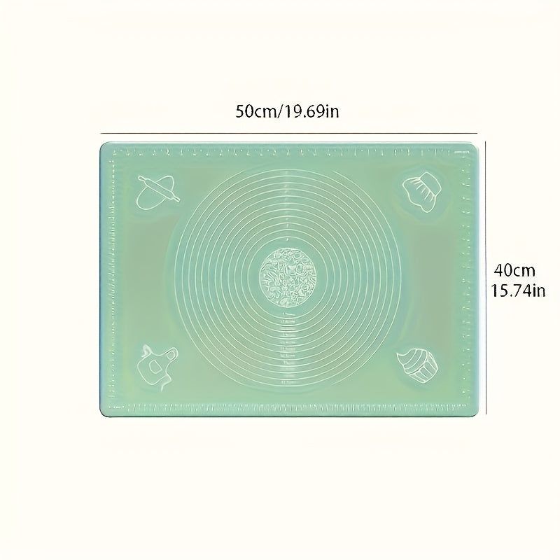 Extra-Thick Silicone Pastry Mat 19.7x15.7" - BPA-Free, Non-Stick & Slip-Resistant for Baking, Pizza & Cake Dough - Ideal Kitchen Gadget