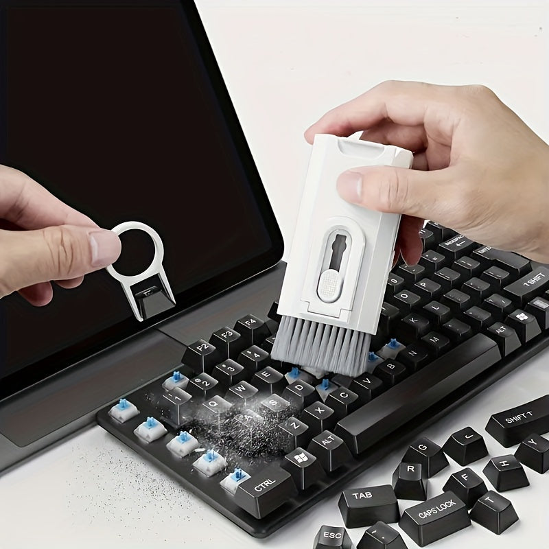 8-in-1 Multi-Functional Cleaning Kit: Keyboard Cleaning Brush, Earphone Cleaning Pen, iPad/Phone Cleaning Tool, Keycap Remover - ABS Material, Battery-Free